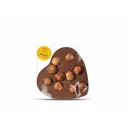 Velké mléčné čokoládové srdíčko s lískovými ořechy